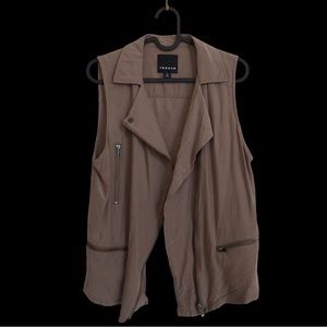 Trouve‎ taupe soft zip up vest women’s size M medium